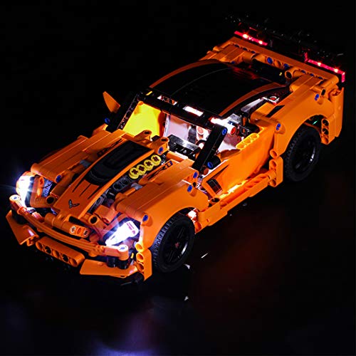 WWEI Iluminación LED personalizada para 42093, compatible con LEGO Technical Chevrolet Corvette ZR1, sin set Lego