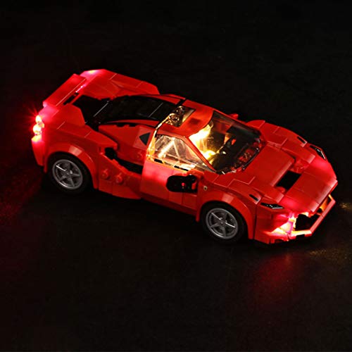 WWEI Juego de luces LED para coches de carreras 76895, compatible con LEGO Speed Champions Ferrari F8 Tributo, sin set Lego 76895