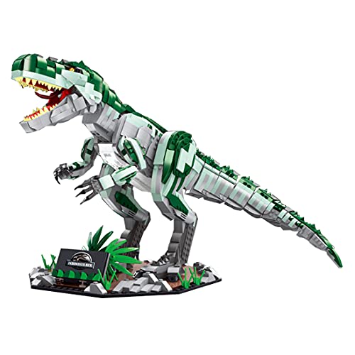 WWEI Juguete dinosaurio modelo de bloques de construcción con luz, serie dinosaurios Indominus Rex para niños, 2170 piezas de bloques de construcción compatible con Lego