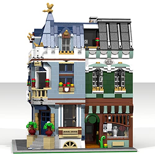 WWEI Libreta Casa Modular Bloques de construcción 3740 piezas de vista callejera, juguete de construcción de bloques de construcción compatible con Lego Creator Expert librería