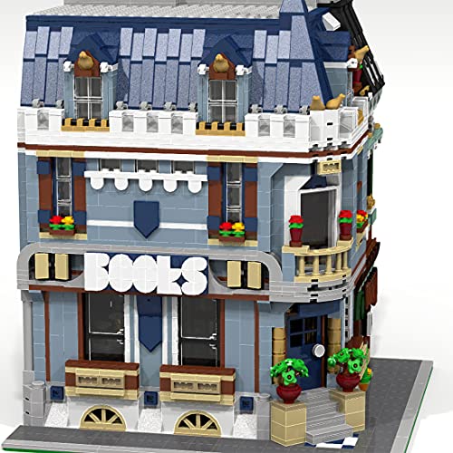 WWEI Libreta Casa Modular Bloques de construcción 3740 piezas de vista callejera, juguete de construcción de bloques de construcción compatible con Lego Creator Expert librería