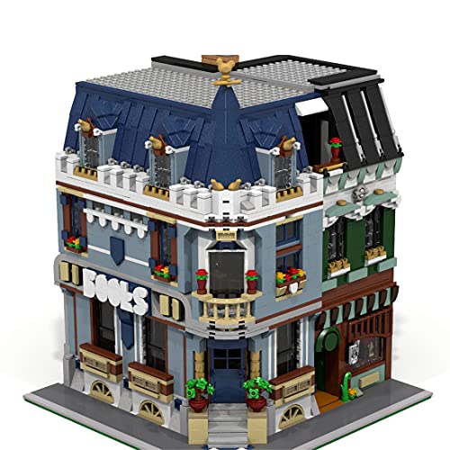 WWEI Libreta Casa Modular Bloques de construcción 3740 piezas de vista callejera, juguete de construcción de bloques de construcción compatible con Lego Creator Expert librería