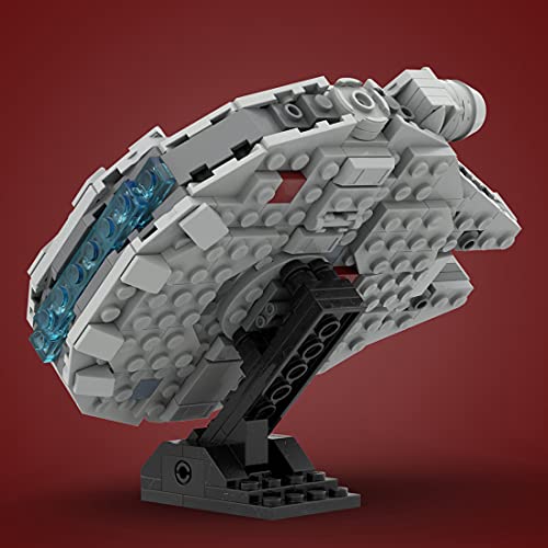 WWEI Modelo de nave espacial, 372 piezas, juguete del Halcón Milenario con soporte, bloques de construcción compatibles con Lego 75193