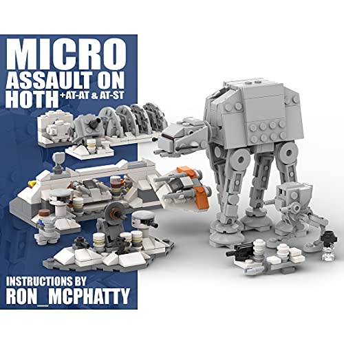 WWEI Modelo de nave espacial, Star War Assault on Hoth at & at-ST & Imperial Probe Droid & SnowSpeeder & Shield Generator, 567 bloques de construcción compatibles con Lego