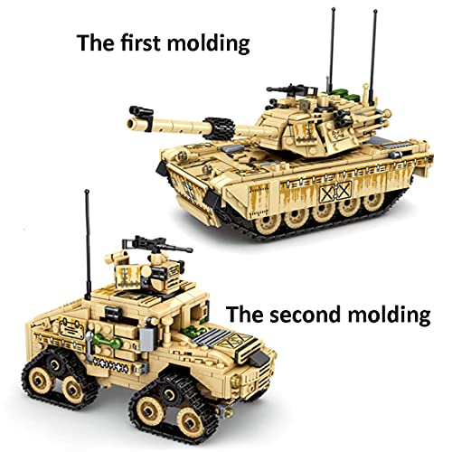 WWEI Tanque militar 2 en 1, 801 piezas, tipo 99, construcción de bloques de construcción para niños y adultos, compatible con Lego Technic