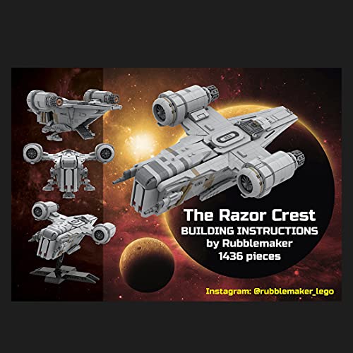 WWEI Última tecnología Razor Crest de construcción nave espacial, 2070 piezas, compatible con Lego 75292