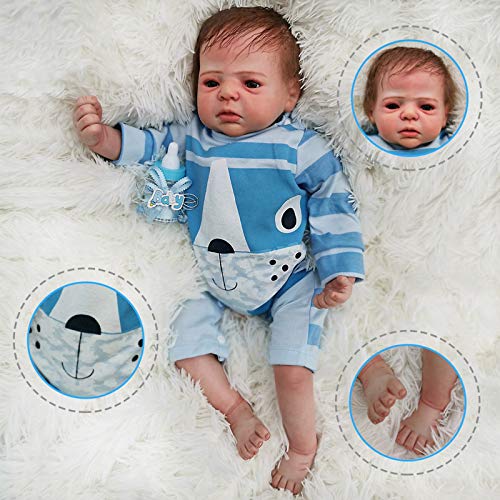 WY-SYY Reborn Baby Doll, Muñeca Bebé Bebé Soft Realista de 22 Pulgadas, con Accesorios, Vida Real Bebé Muñecas, Muñecas Bebé Realistas Lifelike Niño Adorable Regalo para Niños Cumpleaños,Flesh