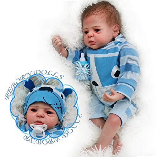 WY-SYY Reborn Baby Doll, Muñeca Bebé Bebé Soft Realista de 22 Pulgadas, con Accesorios, Vida Real Bebé Muñecas, Muñecas Bebé Realistas Lifelike Niño Adorable Regalo para Niños Cumpleaños,Flesh