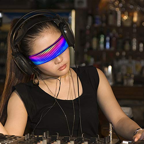 WYCY Persianas Luminosas LED Gafas Iluminadas Control de Aplicaciones Pantalla a Todo Color Gafas LED Gafas Luminosas USB para Disfraces de Halloween Fiesta Discotecas Fiesta de Cumpleaños