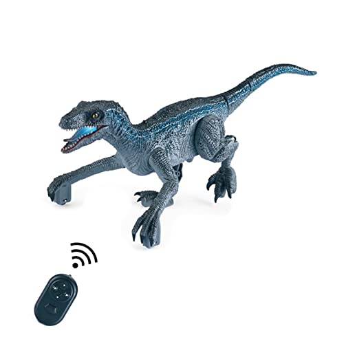 WZDTNL Juguete de dinosaurio con control remoto, juguete de dinosaurio con luz LED, articulación móvil con pilas de dinosaurio, juguetes de dinosaurio, regalo de cumpleaños para niños y niñas