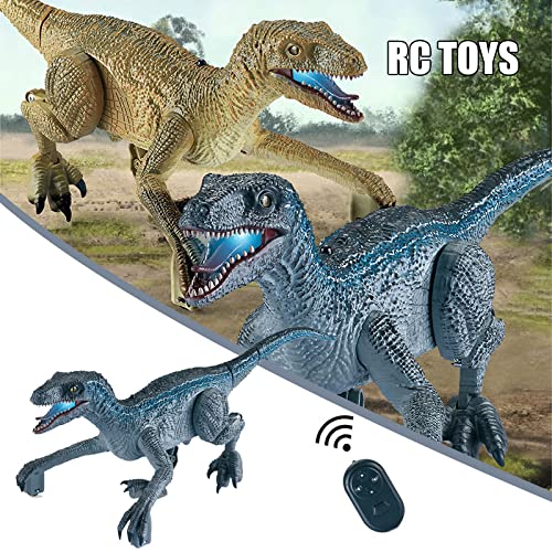 WZDTNL Juguete de dinosaurio con control remoto, juguete de dinosaurio con luz LED, articulación móvil con pilas de dinosaurio, juguetes de dinosaurio, regalo de cumpleaños para niños y niñas