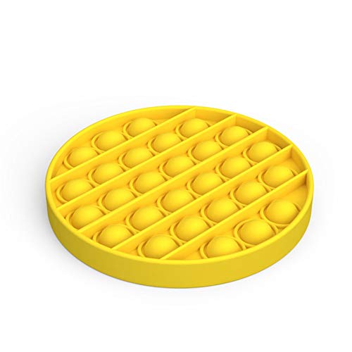 WZL Patrón Circular Amarillo Pop It Toy Burbuja Sensorial Fidget Juguetes Autismo Necesidades Especiales Alivio del Estrés para Niños Niñas Juguete