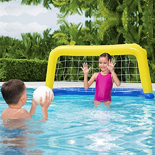 xianghaoshun Juego De Juegos De Voleibol De Piscina Inflable, Juego De Aro Flotante, Conjunto De Flotadores De La Piscina Inflable, Red De Voleibol con Arcos De Baloncesto, Bolas Incluidas