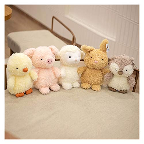 XIAOZSM Juguete de Peluche 20/30cm Kawaii Pig Llush Toy Lindo Relleno Animal Soft Life Life Owl Rabbit Duck Ovejas Apenas Doll Cumpleaños Regalo para Niños Bebé (Farbe : R, Höhe : 20cm)