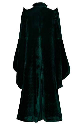 xiemushop Disfraz de película para mujer de Magicien de Halloween profesor McGonagall Cosplay vestido de bruja largo de terciopelo, verde, 3XL