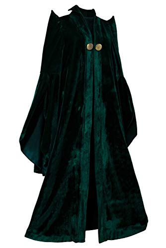 xiemushop Disfraz de película para mujer de Magicien de Halloween profesor McGonagall Cosplay vestido de bruja largo de terciopelo, verde, 3XL