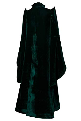 xiemushop Disfraz de película para mujer de Magicien de Halloween profesor McGonagall Cosplay vestido de bruja largo de terciopelo, verde, 3XL