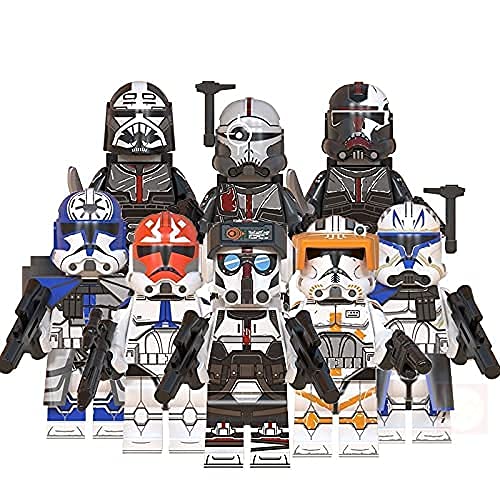 xinyan 8 unids/set Star Space Wars Clone Force 99 Wrecker Crosshair Hunter Tech Bad Batch Rex figuras de acción minifigura bloques de construcción Kid regalo negro