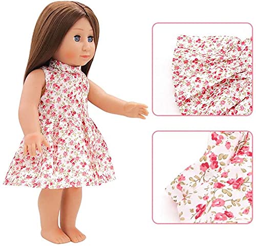 XinYiC Ropa de muñeca falda floral para muñecas de 18 pulgadas American Girl Dolls Our Generation Journey Girl Doll