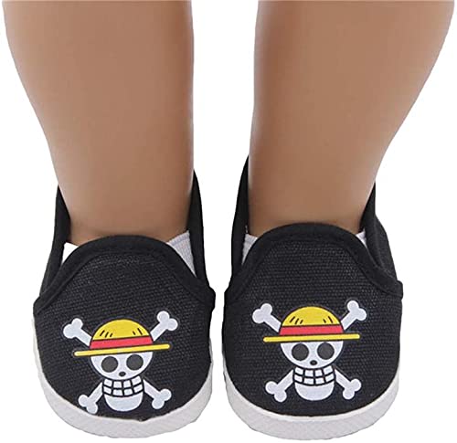 XinYiC Zapatos de muñeca para muñecas de 18 pulgadas American Girl Doll Our Generation Journey Girl Doll – Calavera modelado zapatos planos accesorios de juguete decoraciones de muñeca - #A