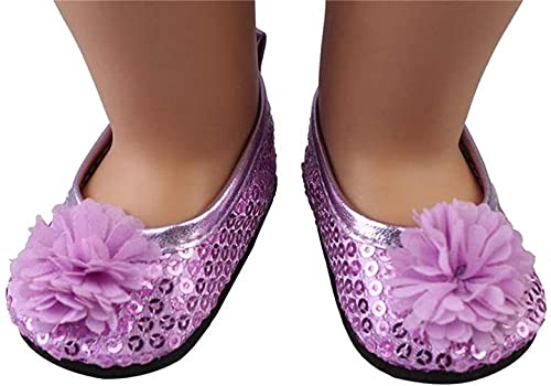 XinYiC Zapatos de muñeca para muñecas de 18 pulgadas American Girl Doll Our Generation Journey Girl Doll - Zapatos de baile de lentejuelas, accesorios de disfraz - #B