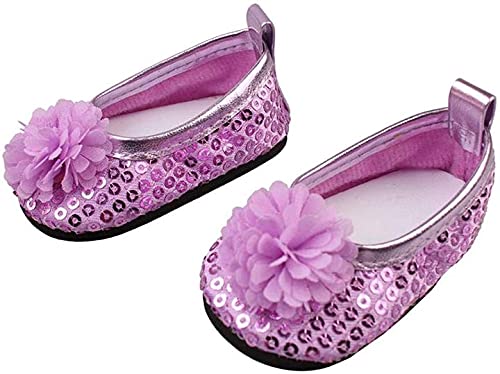 XinYiC Zapatos de muñeca para muñecas de 18 pulgadas American Girl Doll Our Generation Journey Girl Doll - Zapatos de baile de lentejuelas, accesorios de disfraz - #B