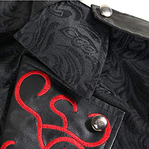 Xisimei Chaqueta de hombre Assassins Creed, disfraz vintage medieval, gótico, chaqueta de piel con capucha, disfraz para festivales, carnaval, cosplay, fiestas de Colonia, Negro , XL