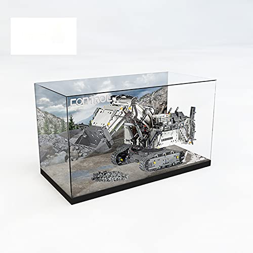 XJJY Mostrar Caja/Caja de acrílico para Lego 42100 Liebherr Excavator Models, Showcase a Prueba de Polvo Compatible con Lego 10265 (sin incluir Modelo Lego)