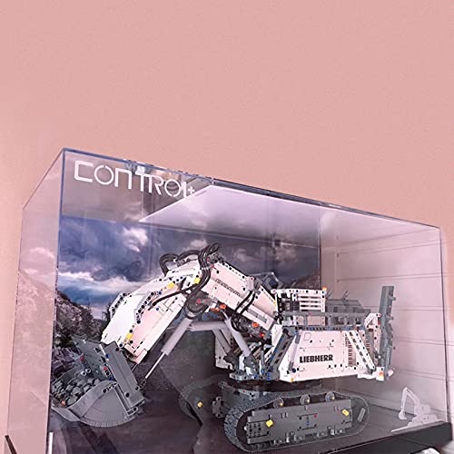 XJJY Mostrar Caja/Caja de acrílico para Lego 42100 Liebherr Excavator Models, Showcase a Prueba de Polvo Compatible con Lego 10265 (sin incluir Modelo Lego)