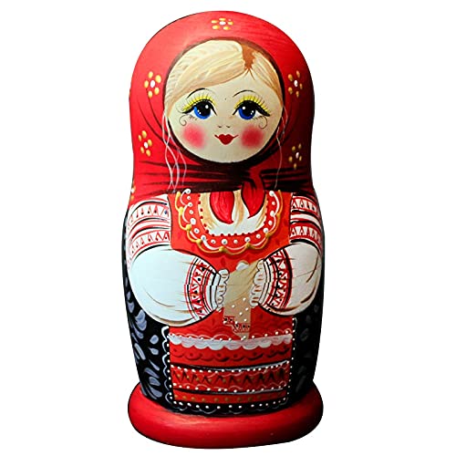 XMCF Muñecas Matrioska 7 Capas/Set muñecas Rusas de Madera anidando Doncella Dolling muñeca Hermosa Hecha a Mano Matrioska Russa Kids Baby Toys Regalos 20 cm Muñecas Rusas de Madera Juguete