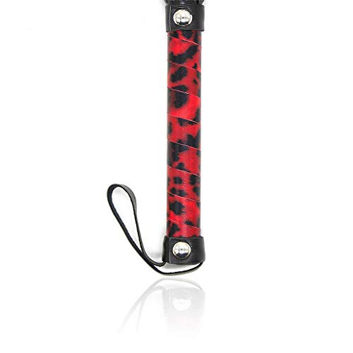 XO-KOX Látigos con Flecos de Leopardo Rojo Negro Juego Juguete Disfraces Fiesta Adultos Mujeres Hombres Cosplay Disfraz Deporte bóńdàgē spànkîng Paquete Pareja Novedad Sexy