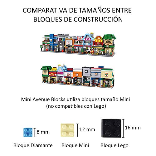 Xpixel Mini Shops Blocks - Tienda de Patatas Fritas - Se Abre y se Puede Jugar con el Interior - Juguete de Construcción - Bloques Tamaño Mini - Construye tu Propia Mini Avenida