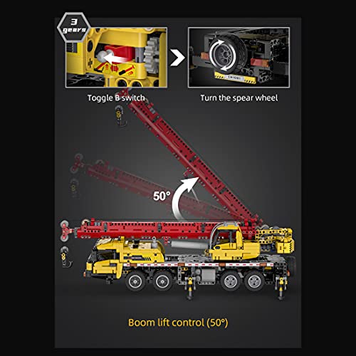 xSuper CaDAC61081W Technic - Grúa móvil con motor, extensión, rotar, múltiples modos de operación espacial, 1831 unidades de bloques de construcción- Compatible con Lego Technics