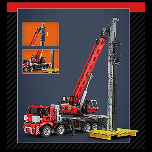 xSuper Technics 2 en 1 RC + APP Crane Truck Kit con 4 motores, 2828 piezas grúa de torre de apilamiento todo terreno, compatible con LEGO Technic