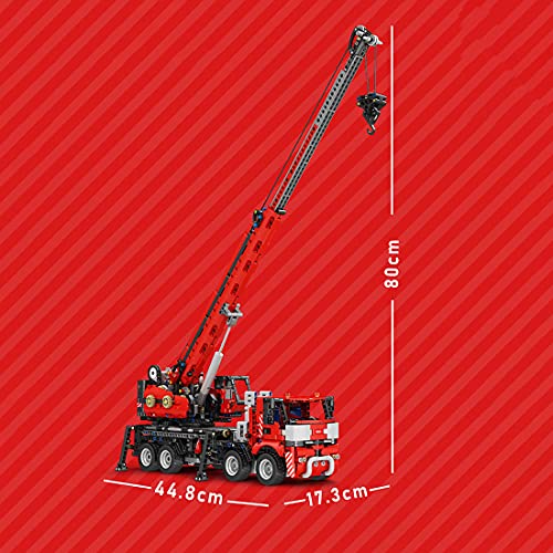 xSuper Technics 2 en 1 RC + APP Crane Truck Kit con 4 motores, 2828 piezas grúa de torre de apilamiento todo terreno, compatible con LEGO Technic