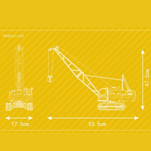 xSuper Technics Kit de grúa sobre orugas con 5 motores, 1205 grúa de control remoto Técnica, Mold King 17001 compatible con LEGO Technic