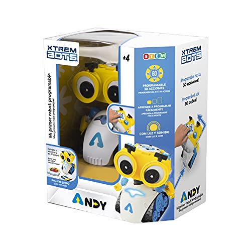 Xtrem Bots - Andy, Juguete Robot Programable Educativo, Robots Juguetes Educativos 4 Años O Más, Juego Robotica para Niños, Desarrollo Habilidades Stem