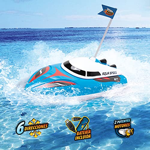 Xtrem Raiders- Aqua Speed, Barco Teledirigido, Barcos Teledirigidos, Lancha Teledirigida Agua, Lanchas Teledirigidas, Juguetes para Niños, Barco Radiocontrol, Boat RC