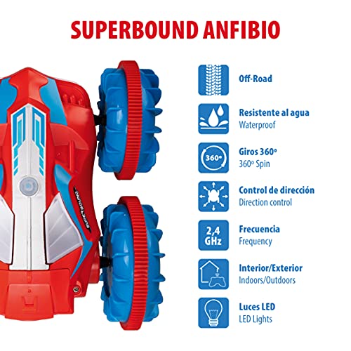 Xtrem Raiders Superbound - Anfibio teledirigido para Niños, Azul/Rojo