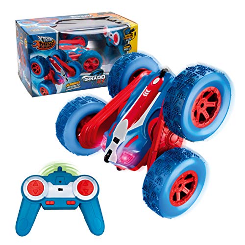 Xtrem Raiders Tornado MAX, Niño Y Niña Reversible, Coches Teledirigidos para Niños, Radio Control RC, Gira 360º, Ruedas Off-Road, Regalos Divertidos, Color Negro/Azul/Rojo (XT180790)