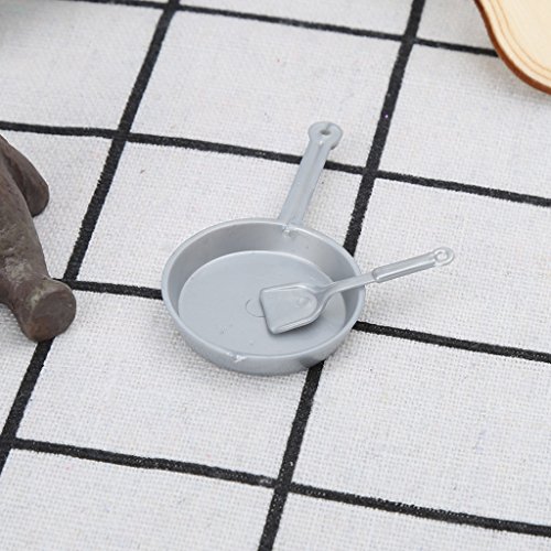 Xuniu 10 Piezas Mini vajilla, 1:12 Tenedor Pot Conjunto de Cocina Juguetes de Alimentos Casa de Muñecas Miniatura Muñecas Accesorios Plata