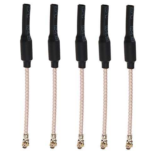 XUSUYUNCHUANG 5 PCS 6.5cm 65mm 5.8G 2dBi U.FL IPEX IPX omnidireccional Brass FPV Antena RG178 RC Drone Accesorios avión no tripulado