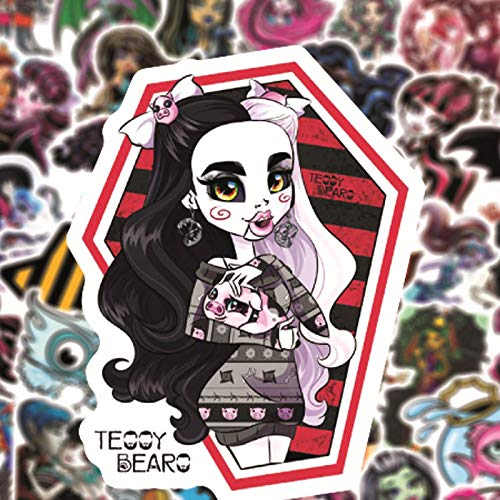 XXCKA Monster High School Animation Creative Graffiti Sticker PVC Impermeable 50 Piezas