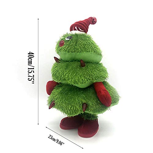 XXLYY Navidad Hecho a Mano Dancing Pinne Tree muñeco de Nieve Juguete eléctrico de Felpa, Columpio Musical árbol de Baile Juguete decoración Novedad Regalo (A)