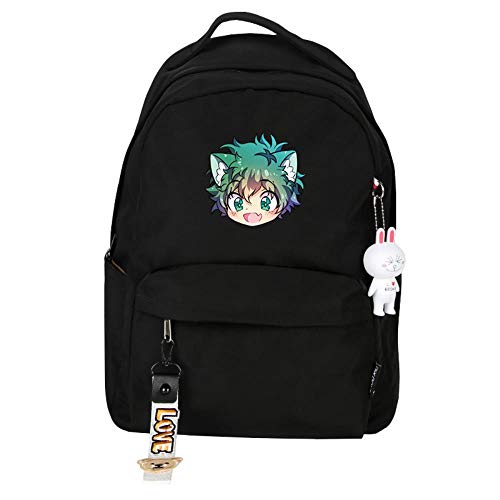 XYUANG My Hero Academia Todoroki Shoto Deku Mochila de Viaje con Backpack para niñas con Bolsa para Mujeres y Hombres Ligeros-A