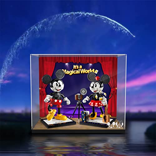 YAKI Vitrina de acrílico para Lego 43179 Mickey Mouse y Minnie Mouse, compatible con Lego 43179 (sin set Lego)