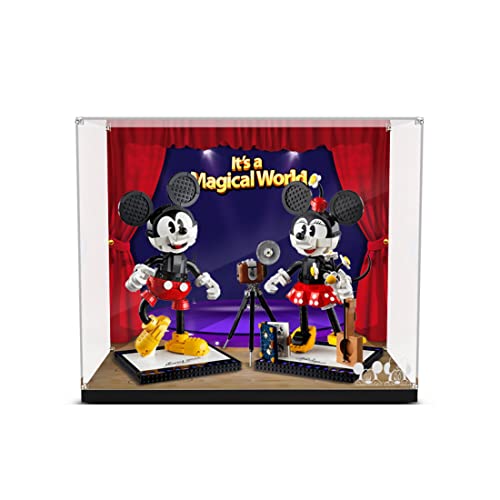 YAKI Vitrina de acrílico para Lego 43179 Mickey Mouse y Minnie Mouse, compatible con Lego 43179 (sin set Lego)