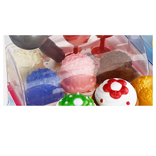 Yavso Juego de juguetes para carrito de helado, juego de juguetes para niños, helado, juego de rol, comida y postre para niños y niñas