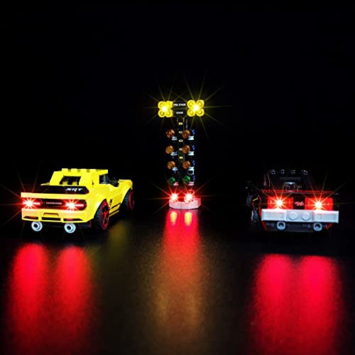 YaYashow YaYashow - Juego de luces LED para Lego 75893 Speed Champions 2018 Dodge Challenger, kit de iluminación compatible con Lego 75893 (modelo no incluido)