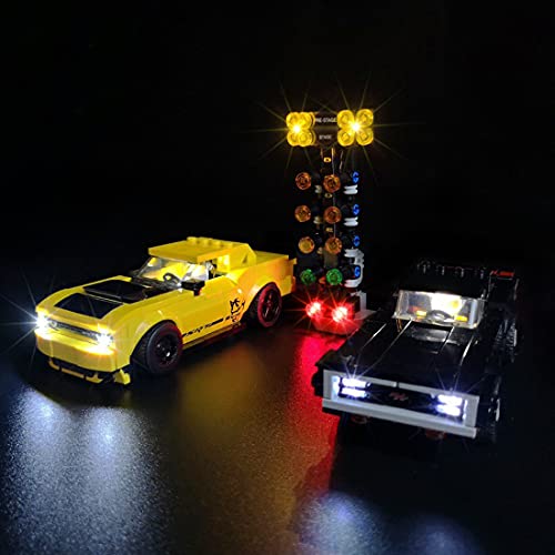 YaYashow YaYashow - Juego de luces LED para Lego 75893 Speed Champions 2018 Dodge Challenger, kit de iluminación compatible con Lego 75893 (modelo no incluido)